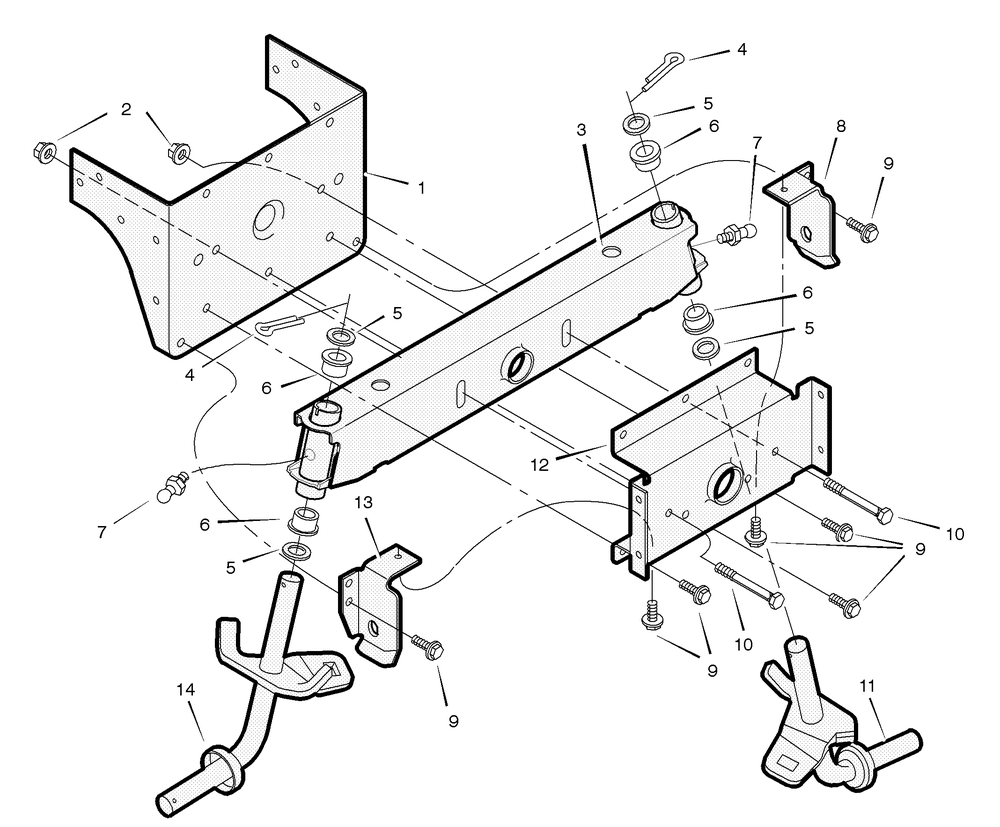 Front Axle Diagram and Parts List for 461008X692A 2003 Briggs and Stratton Lawn Tractor